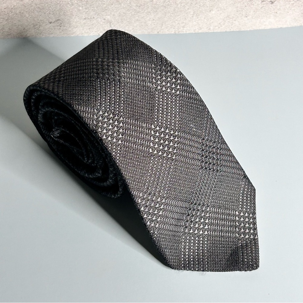 Calibrate Charcoal Checkered 61” Silk Tie